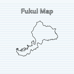 Fukui Prefecture Map of Japan Paper Design