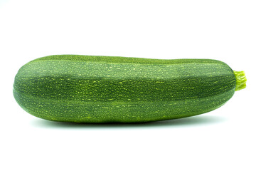 Zucchini green color close-up isolated on a white background.