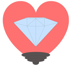 heart diamond light bulb heart