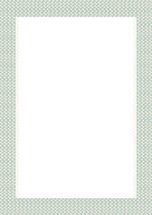 Invitation, card with a minimalistic design. Beige background with green pattern