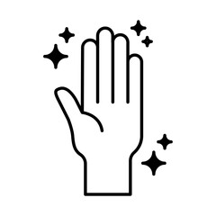 clean hand lineal style icon vector design
