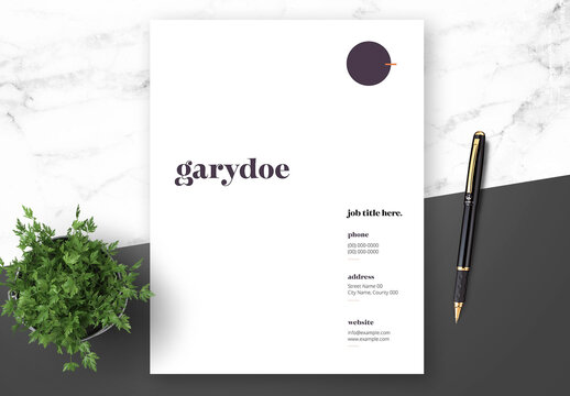 Resume Cover Letter and Portfolio Layout with Dark Pruple Elements