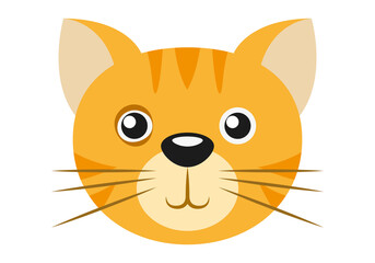 Dibujo de cara de gato en fondo blanco.