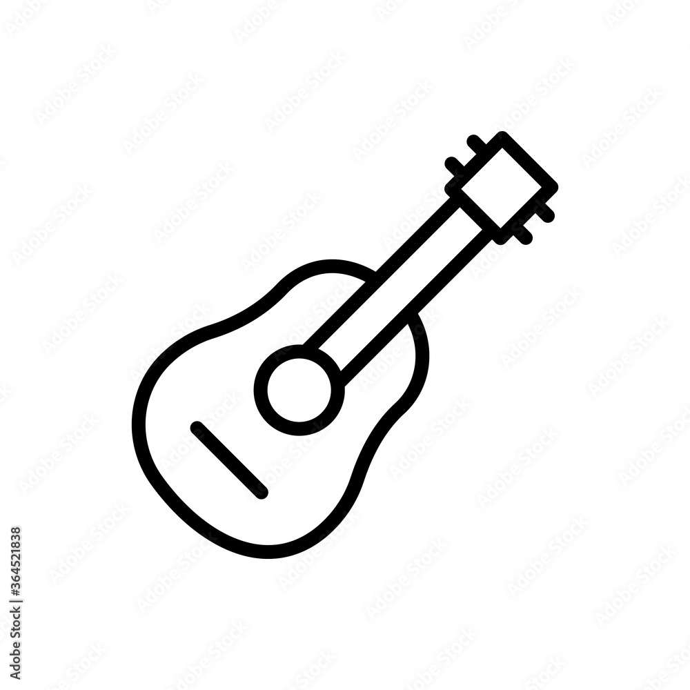 Poster guitar, music icon. simple line, outline vector elements of hipster style icons for ui and ux, websi