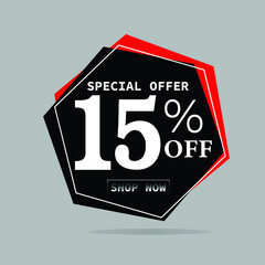 Sale 15% off , Special Offer   vector format