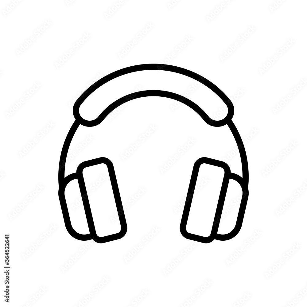 Poster headphone, music icon. simple line, outline vector elements of hipster style icons for ui and ux, we