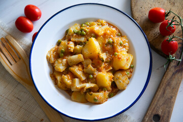 Cuttlefish stew with potatoes, spanish recipe