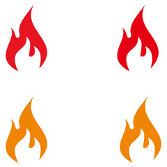 Fire flame logo set vector illustration design template