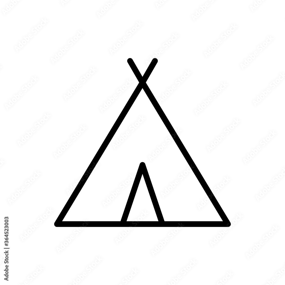 Poster tent icon. simple line, outline vector elements of hipster style icons for ui and ux, website or mob