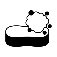 sponge and bubbles lineal style icon vector design