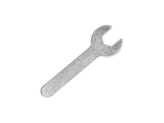 Metal wrench isolated on white.