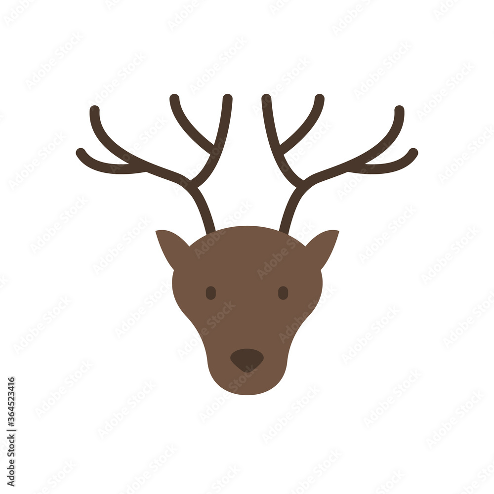 Poster deer, animal icon. simple color vector elements of hipster style icons for ui and ux, website or mob