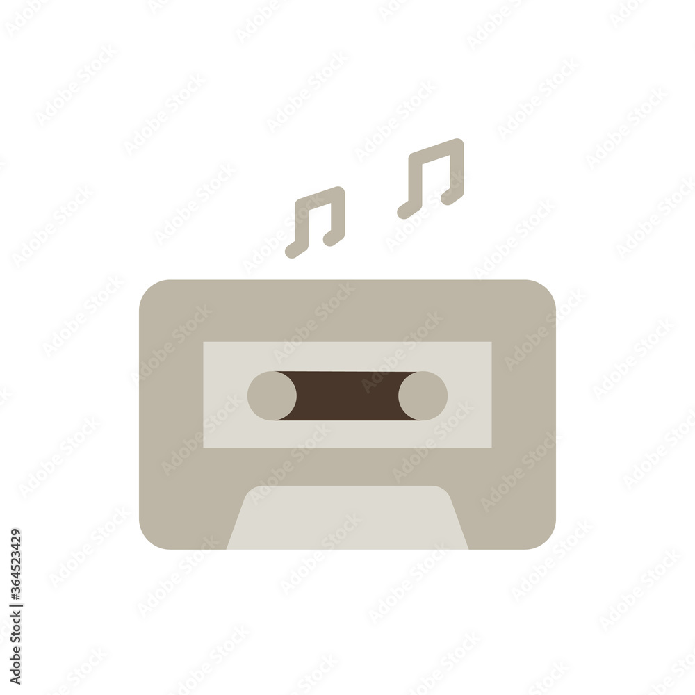 Poster cassette, music icon. simple color vector elements of hipster style icons for ui and ux, website or 