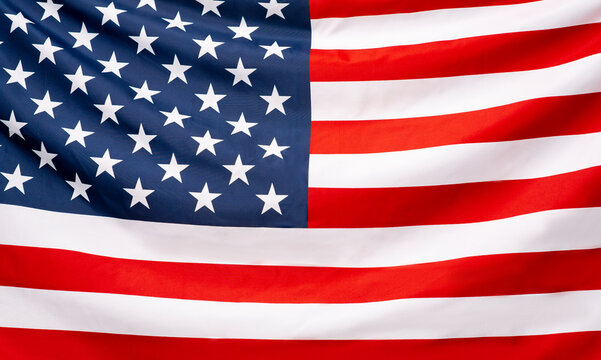 Beautifully waving star and striped American flag, web banner