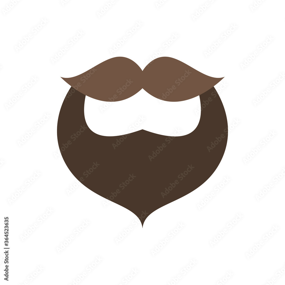 Poster beard, mustache icon. simple color vector elements of hipster style icons for ui and ux, website or 