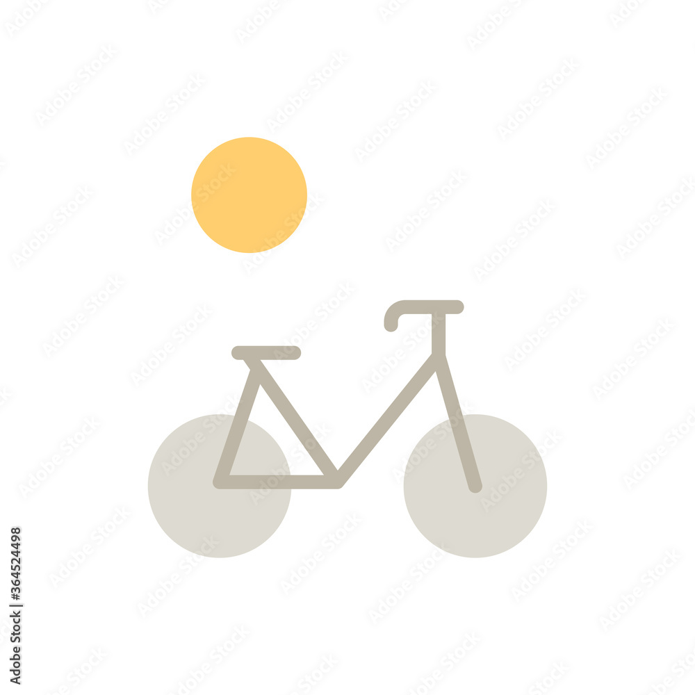 Poster bicycle, sun icon. simple color vector elements of hipster style icons for ui and ux, website or mob