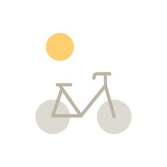 Bicycle, sun icon. Simple color vector elements of hipster style icons for ui and ux, website or mobile application