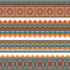 Abstract ethnic stripes. Ornamental borders set