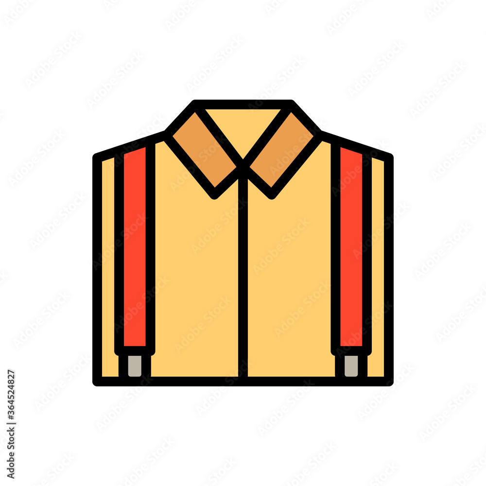 Poster shit, suspender icon. simple color with outline vector elements of hipster style icons for ui and ux