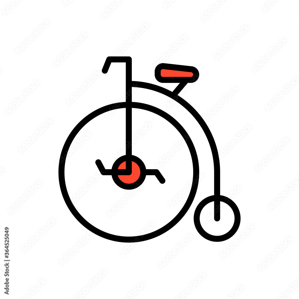 Poster penny farthing, transport icon. simple color with outline vector elements of hipster style icons for