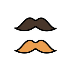 Mustache icon. Simple color with outline vector elements of hipster style icons for ui and ux, website or mobile application
