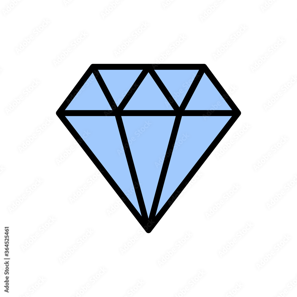 Poster diamond, stone icon. simple color with outline vector elements of hipster style icons for ui and ux,