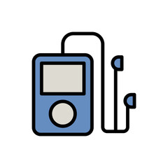 Music player, technology icon. Simple color with outline vector elements of hipster style icons for ui and ux, website or mobile application