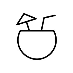 Coconut, cocktail icon. Simple line, outline vector elements of vacation icons for ui and ux, website or mobile application