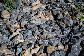 A closeup shot of several rocks next to each other