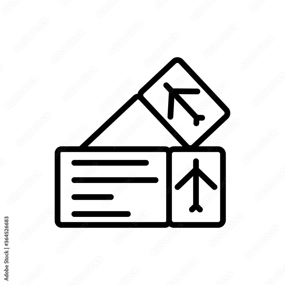 Poster ticket, airplane icon. simple line, outline vector elements of vacation icons for ui and ux, website