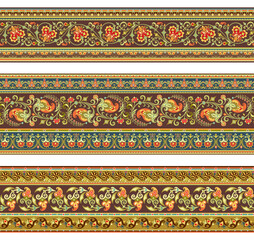 Abstract ethnic stripes. Ornamental borders set