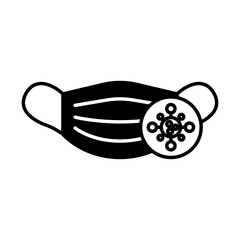 Medical mask lineal style icon vector design