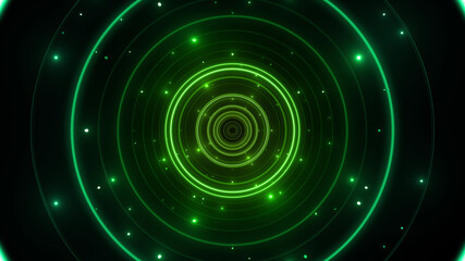Tunnel Neon Light Disco Tube abstract 3D illustration background.