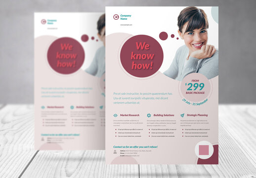 Business Flyer with Red and Beige Accents