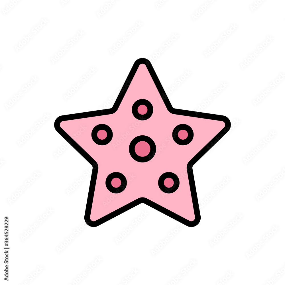 Poster starfish, animal icon. simple color with outline vector elements of vacation icons for ui and ux, we