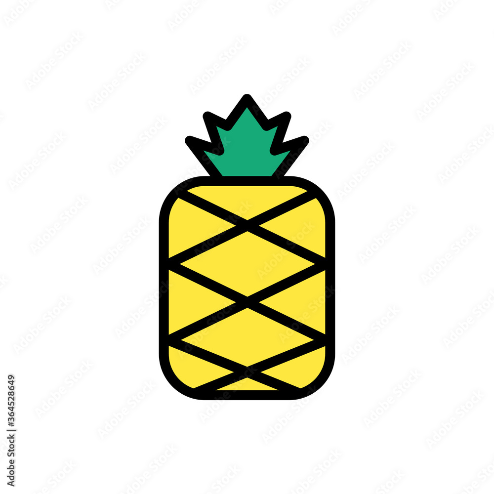 Aufkleber pineapple, fruit icon. simple color with outline vector elements of vacation icons for ui and ux, we