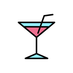 Cocktail, drink icon. Simple color with outline vector elements of vacation icons for ui and ux, website or mobile application