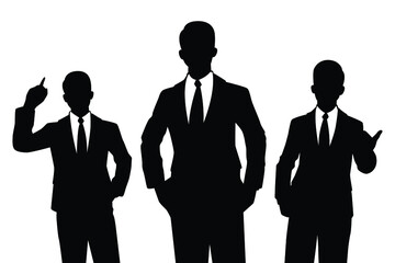 Businessmen teamwork silhouette vector