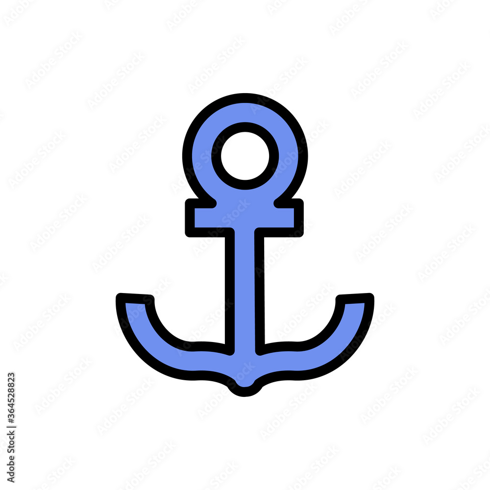 Aufkleber anchor, summer icon. simple color with outline vector elements of vacation icons for ui and ux, webs