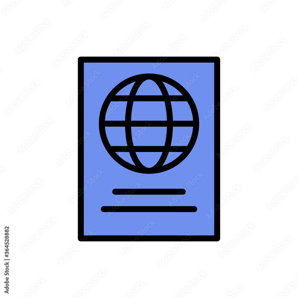 Poster passport, document icon. simple color with outline vector elements of vacation icons for ui and ux, 