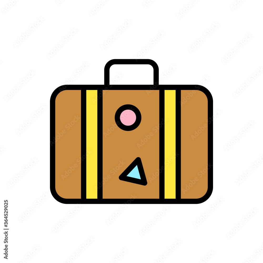 Poster luggage, bag icon. simple color with outline vector elements of vacation icons for ui and ux, websit