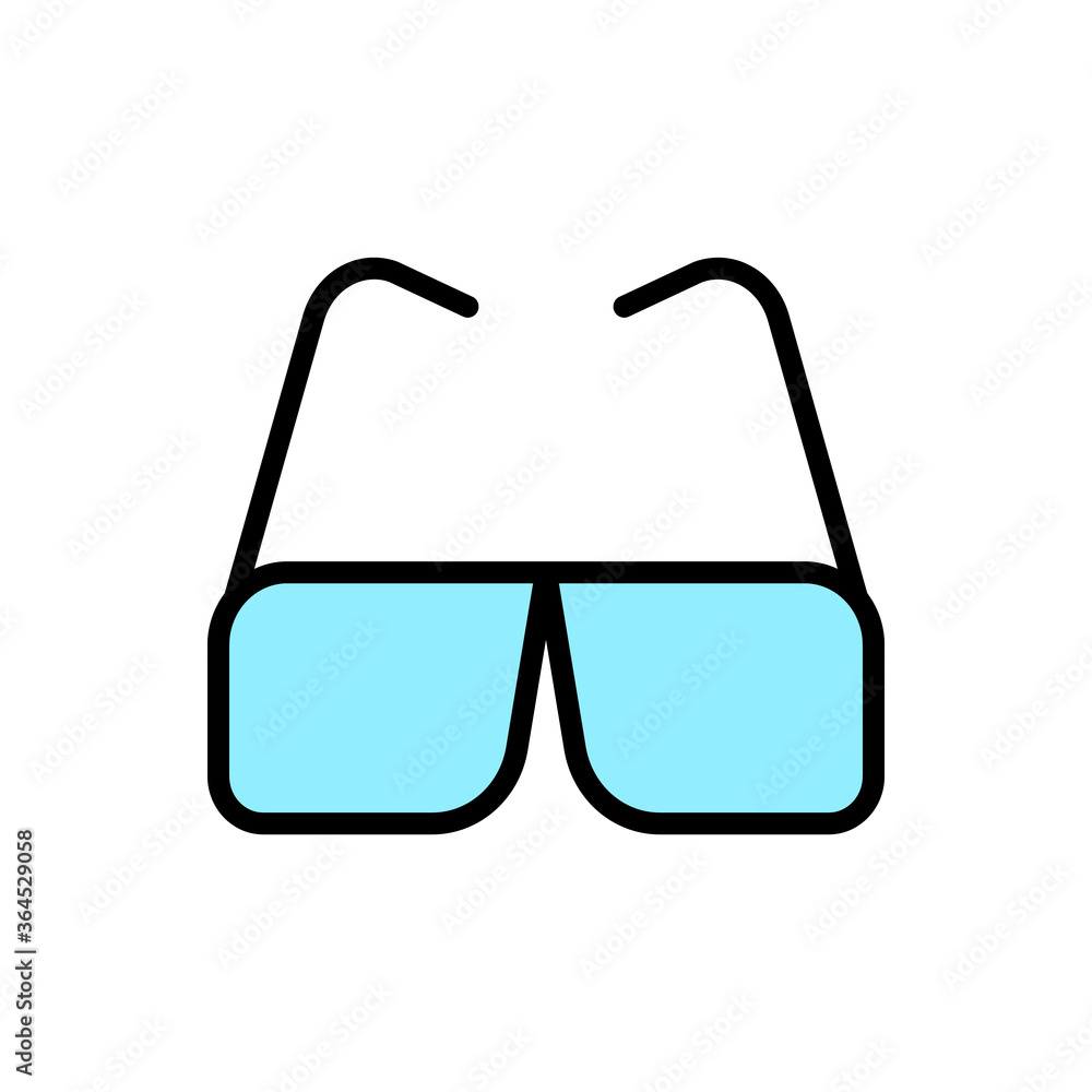 Poster sun, glasses icon. simple color with outline vector elements of vacation icons for ui and ux, websit