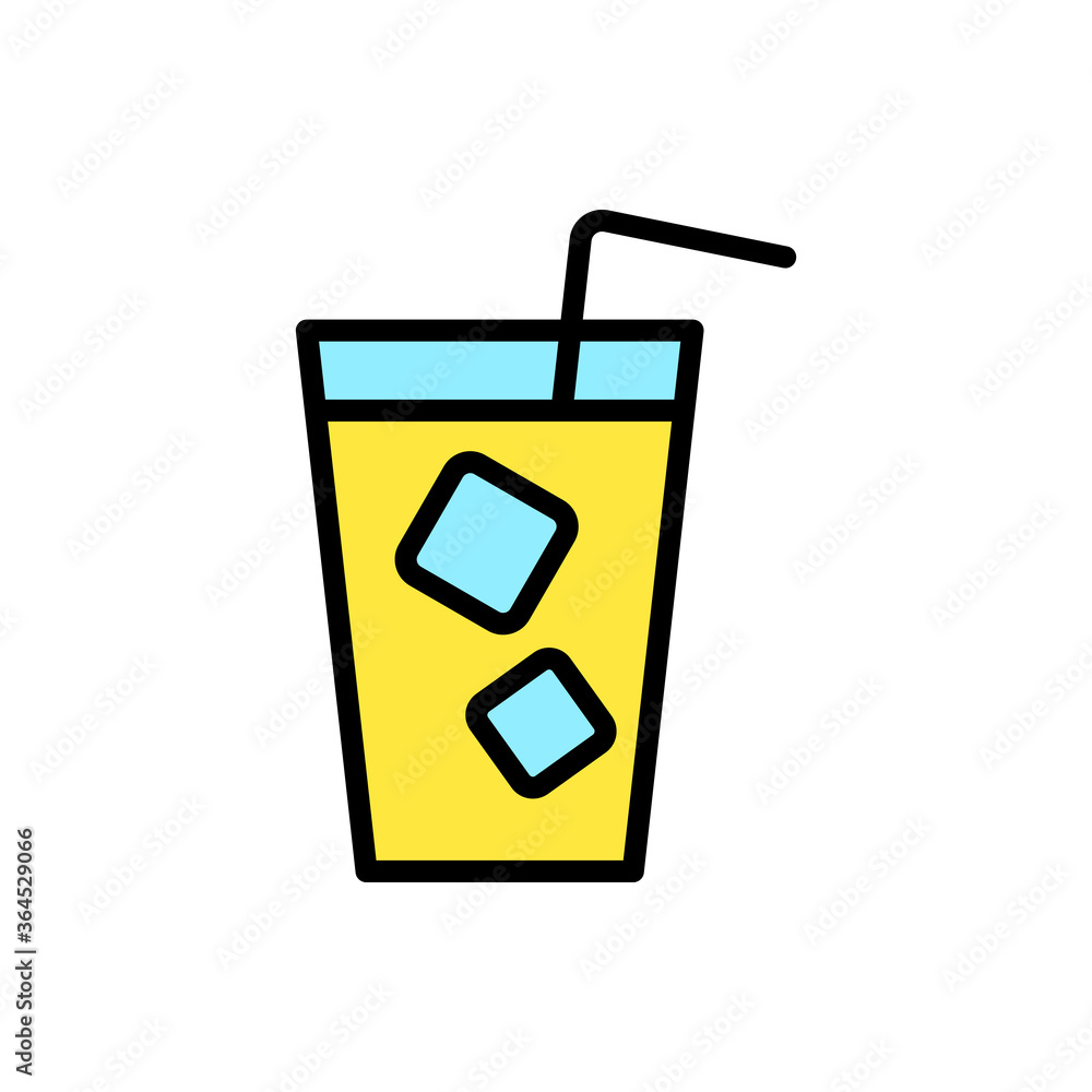 Poster cocktail, drink icon. simple color with outline vector elements of vacation icons for ui and ux, web