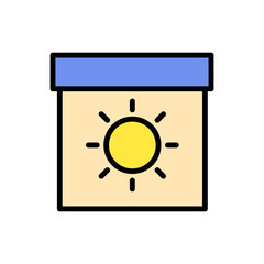 Calendar, sun, summer icon. Simple color with outline vector elements of vacation icons for ui and ux, website or mobile application