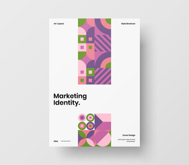 Fototapeta premium Amazing business presentation vector A4 vertical orientation front page mock up. Modern corporate report cover abstract geometric illustration design layout. Company identity brochure template.