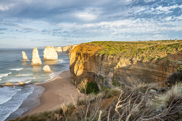 Sunset view of Twelve Apostles along Great Ocean Road, Australia