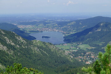 view from the mountain with lake