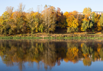 Autumn landscape with a river