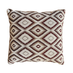 brown pillow cushion isolated on white background. Details of modern boho, bohemian, scandinavian style. eco design interior - 364530638