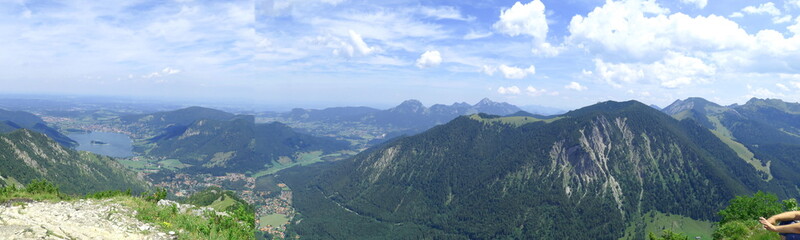 Fototapeta na wymiar wide angle panorama of Wendelstein, bavaria